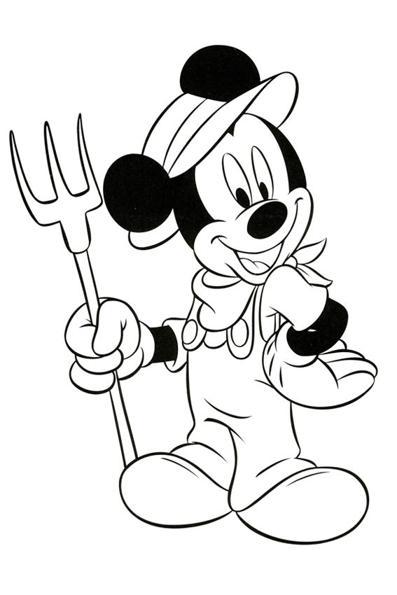 Farmer mickey mouse coloring page mickey mouse coloring pages coloring books disney coloring pages
