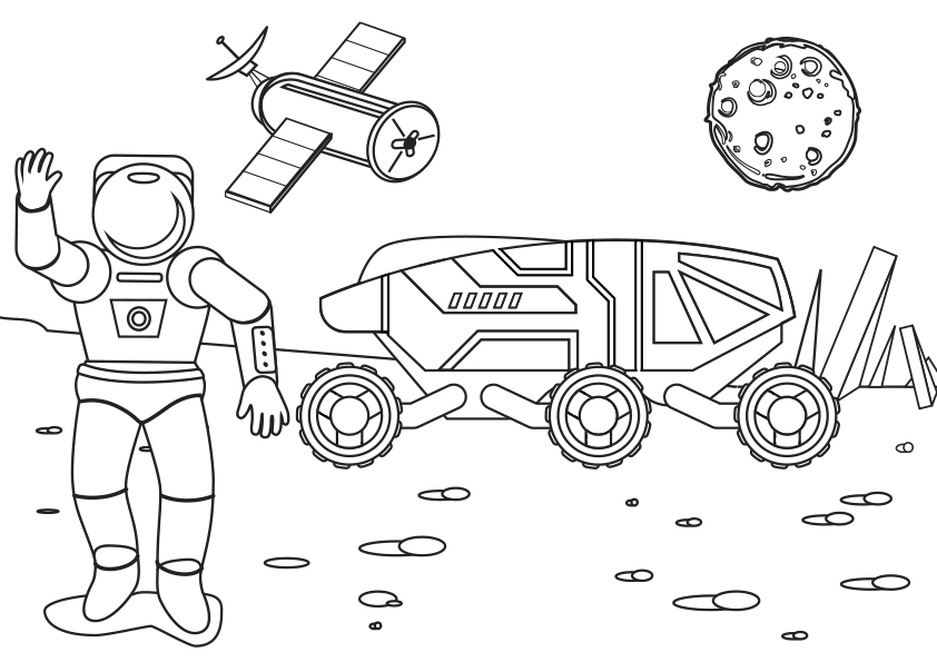 Dibujo para colorear un astronauta en la base pacial an astronaut in the space base coloring page astronautas dibujos dibujos para colorear dibujos