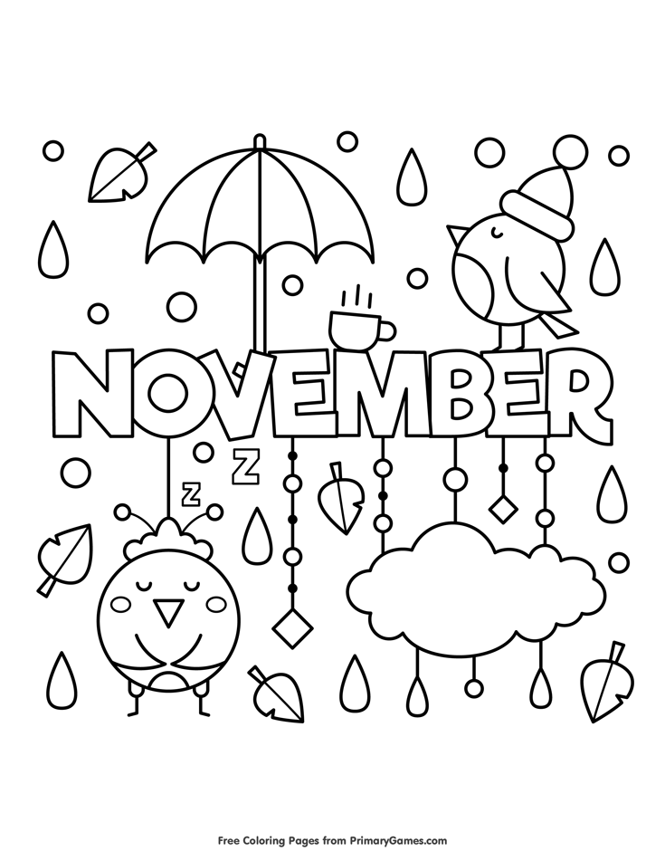 November coloring page â free printable ebook coloring pages to print fall coloring pages coloring pages for kids