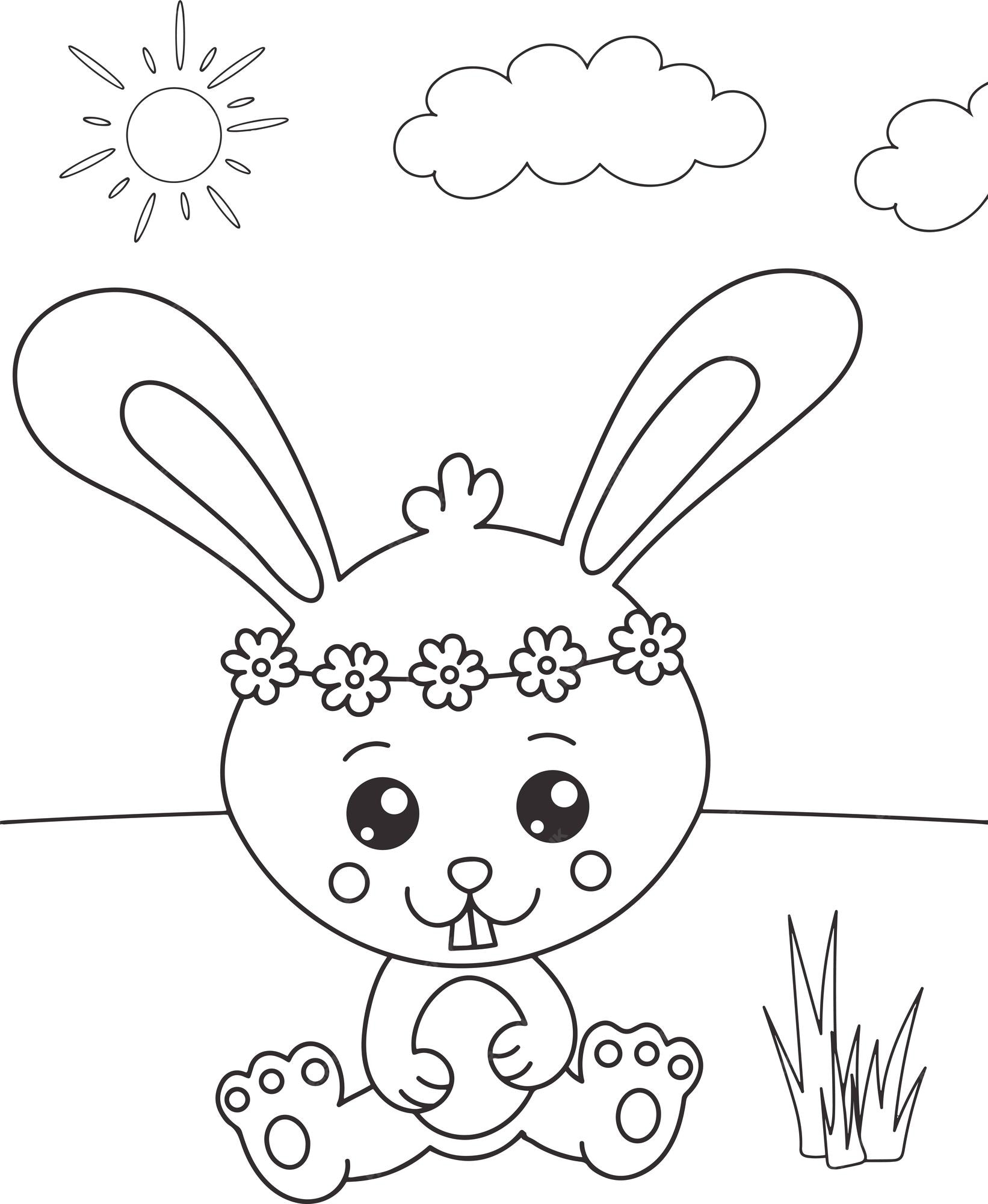 Premium vector spring coloring pages cute hand drawing