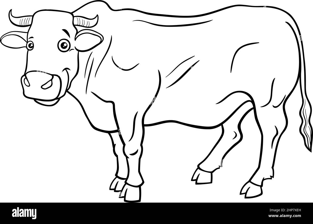 Bull farm imãgen de stock en blanco y negro