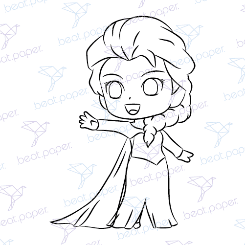 Princesa disney sello digital para colorear elsa beatpaper