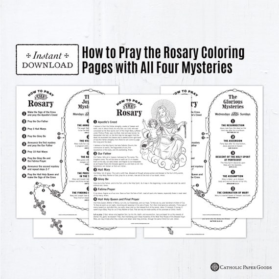 Cãmo rezar el rosario con oraciones y misterios dibujos catãlicos para colorear oraciones catãlicas pãginas para colorear imprimibles pdf rosario para niãos