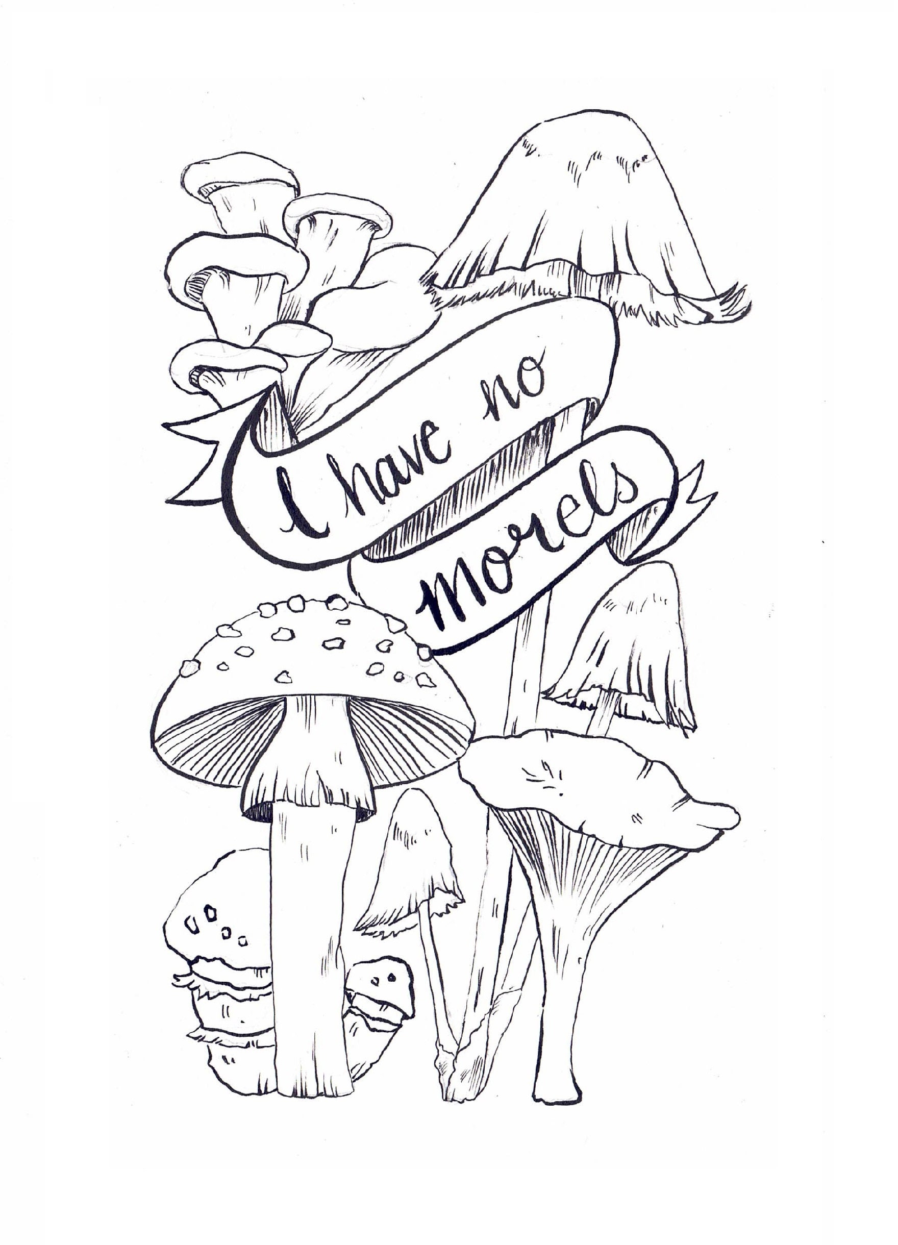 Loose morels coloring page descarga digital