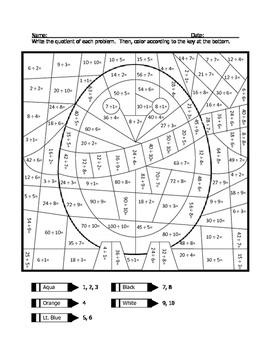 Penguin division coloring sheet by wisteacher tpt