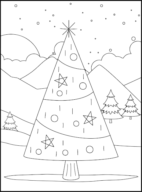 Premium vector christmas coloring pages for kids