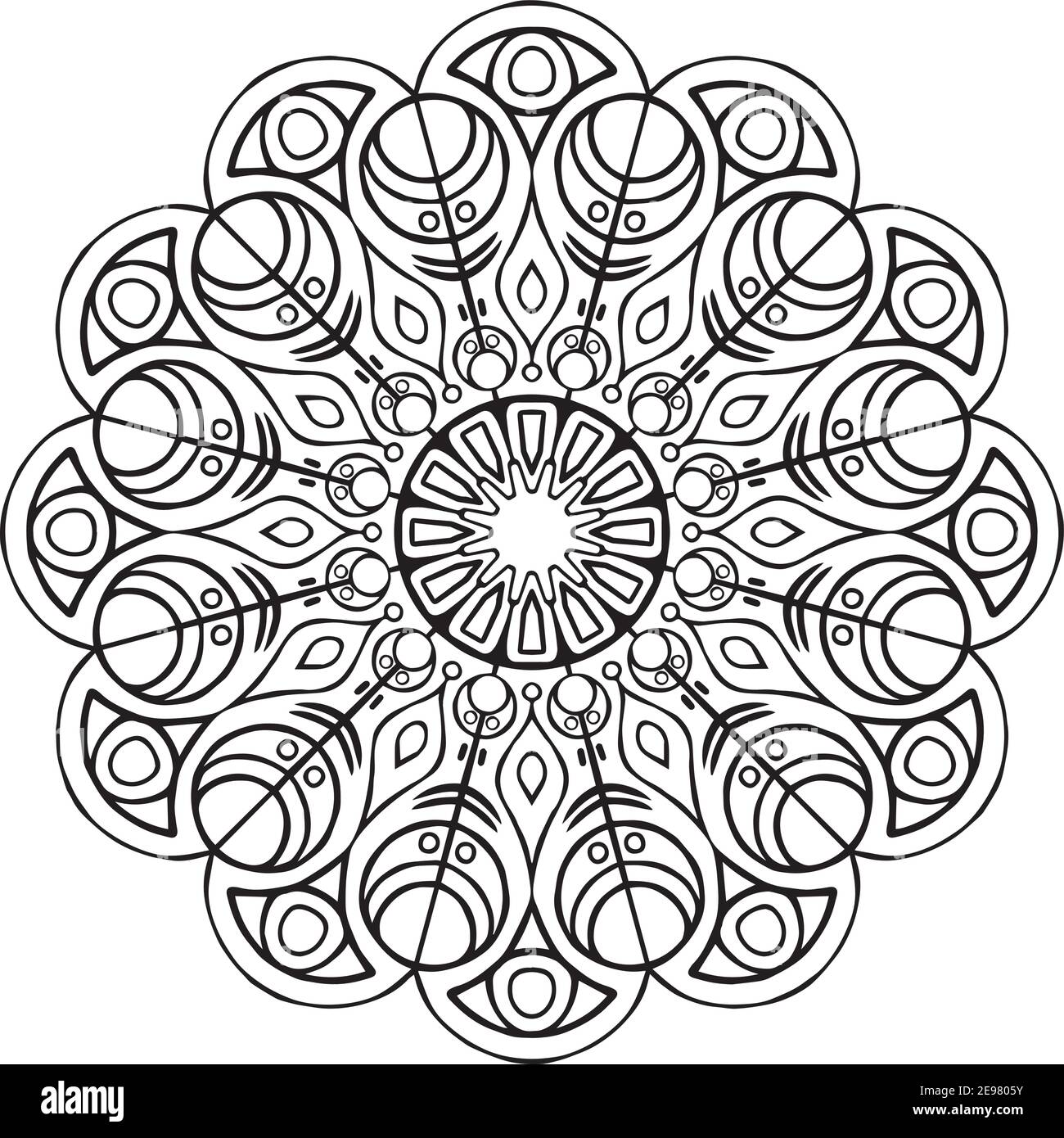 Mandala henna brillante trella mandala flor de la vida imagen vector de stock