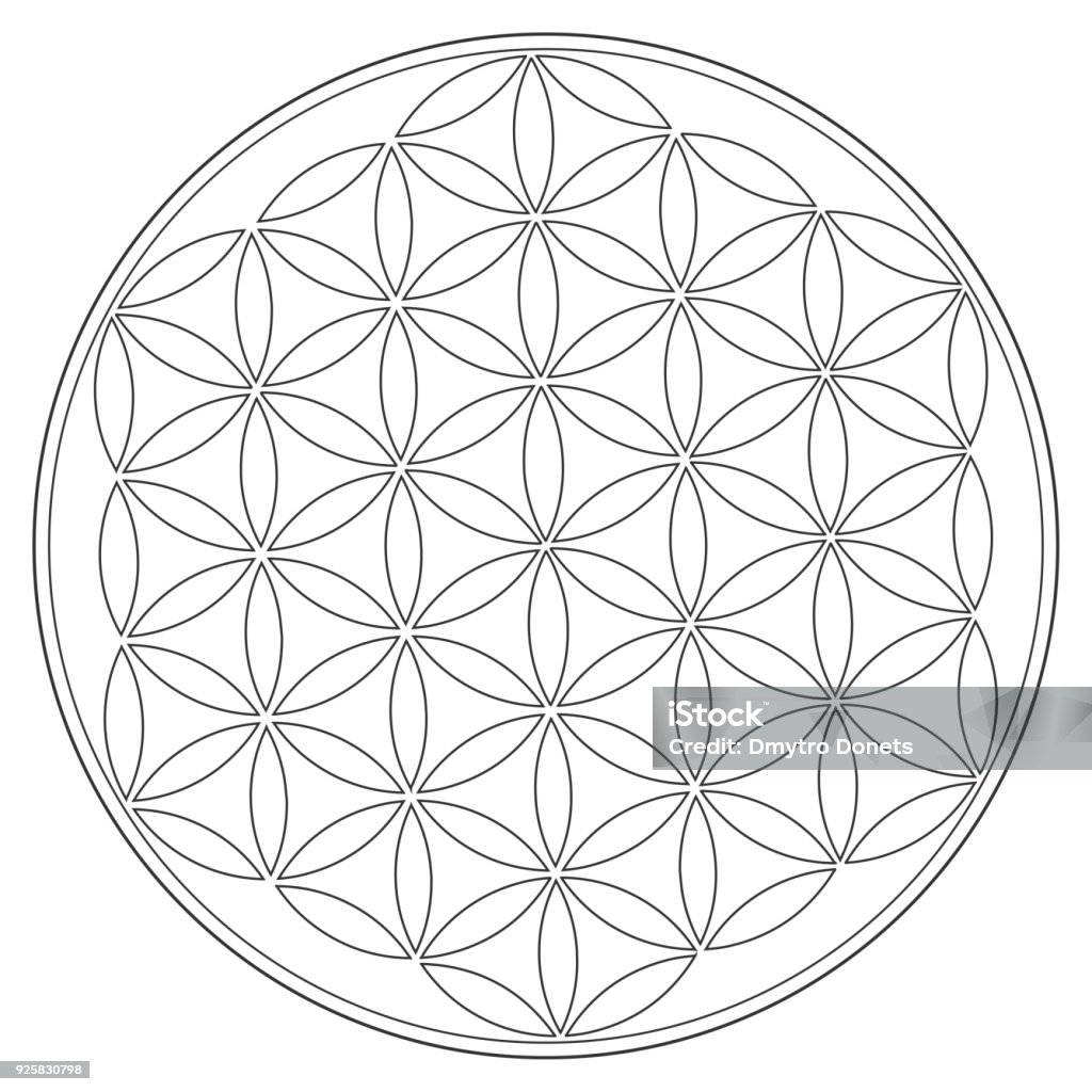 Ilustraciãn de geometrãa sagrada la flor de la vida vector y mãs vectores libres de derechos de cabeza de flor