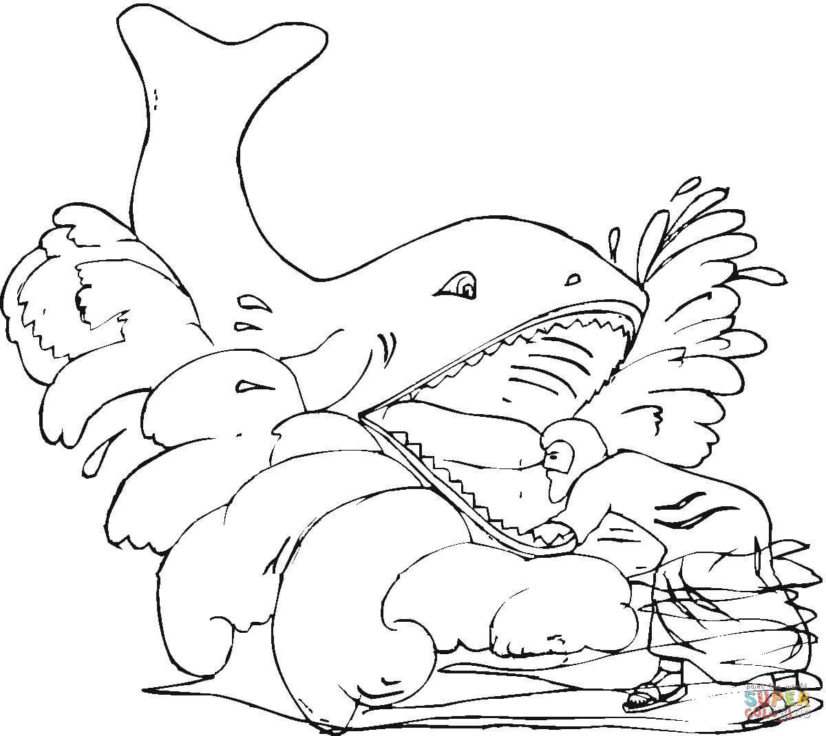 Dibujo de en las fauces de la ballena para colorear dibujos para colorear imprimir gratis
