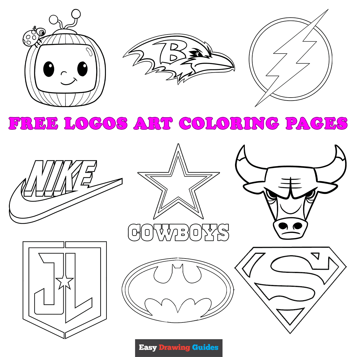 Free printable logos art coloring pages for kids