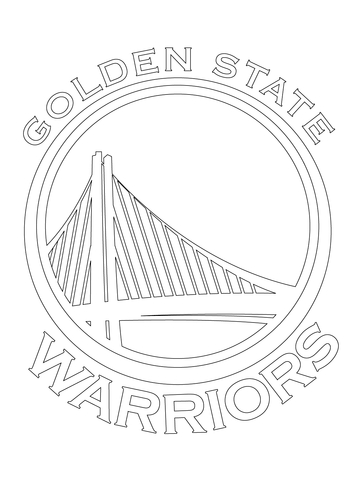 Golden state warriors logo coloring page free printable coloring pages