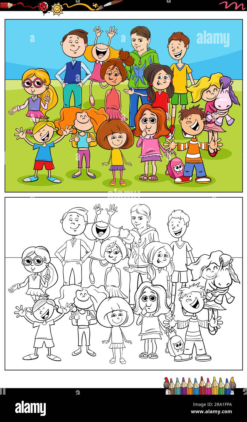 Coloring book page for kids and teen fotografãas e imãgen de alta roluciãn