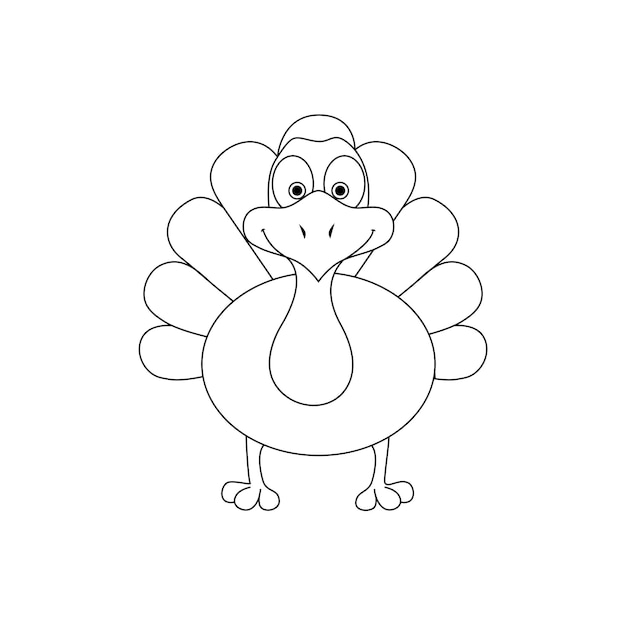 Premium vector turkey coloring page for kids educational worksheet for children education kids activity