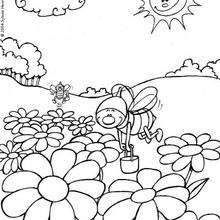 Funny bees coloring pages