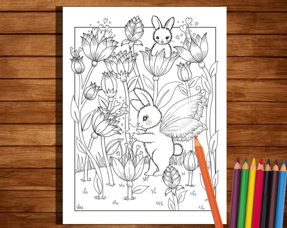 Spring coloring page easter easter coloring page rabbit