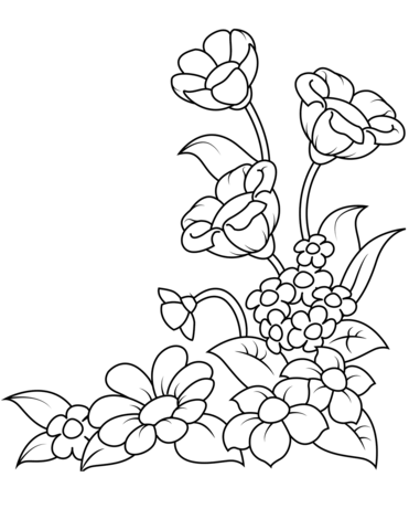 Spring flowers coloring page free printable coloring pages