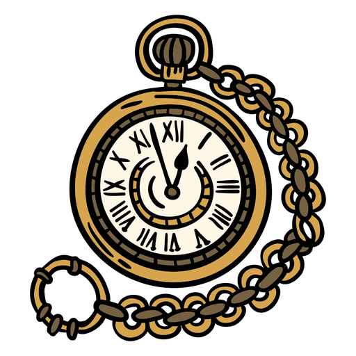 Diseão png y svg de reloj de bolsillo clãsico dibujado a mano para camisetas