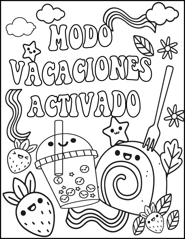 Summer coloring pages spanishno prep fun beach el verano pãginas de colorear made by teachers