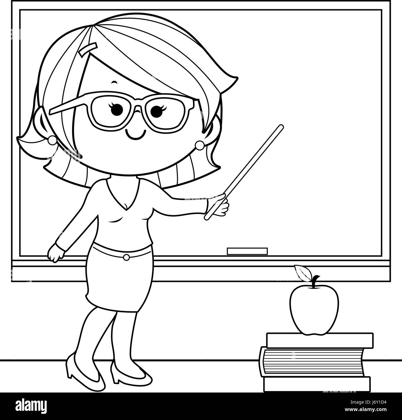 Matro en la clase coloring book pãgina imagen vector de stock