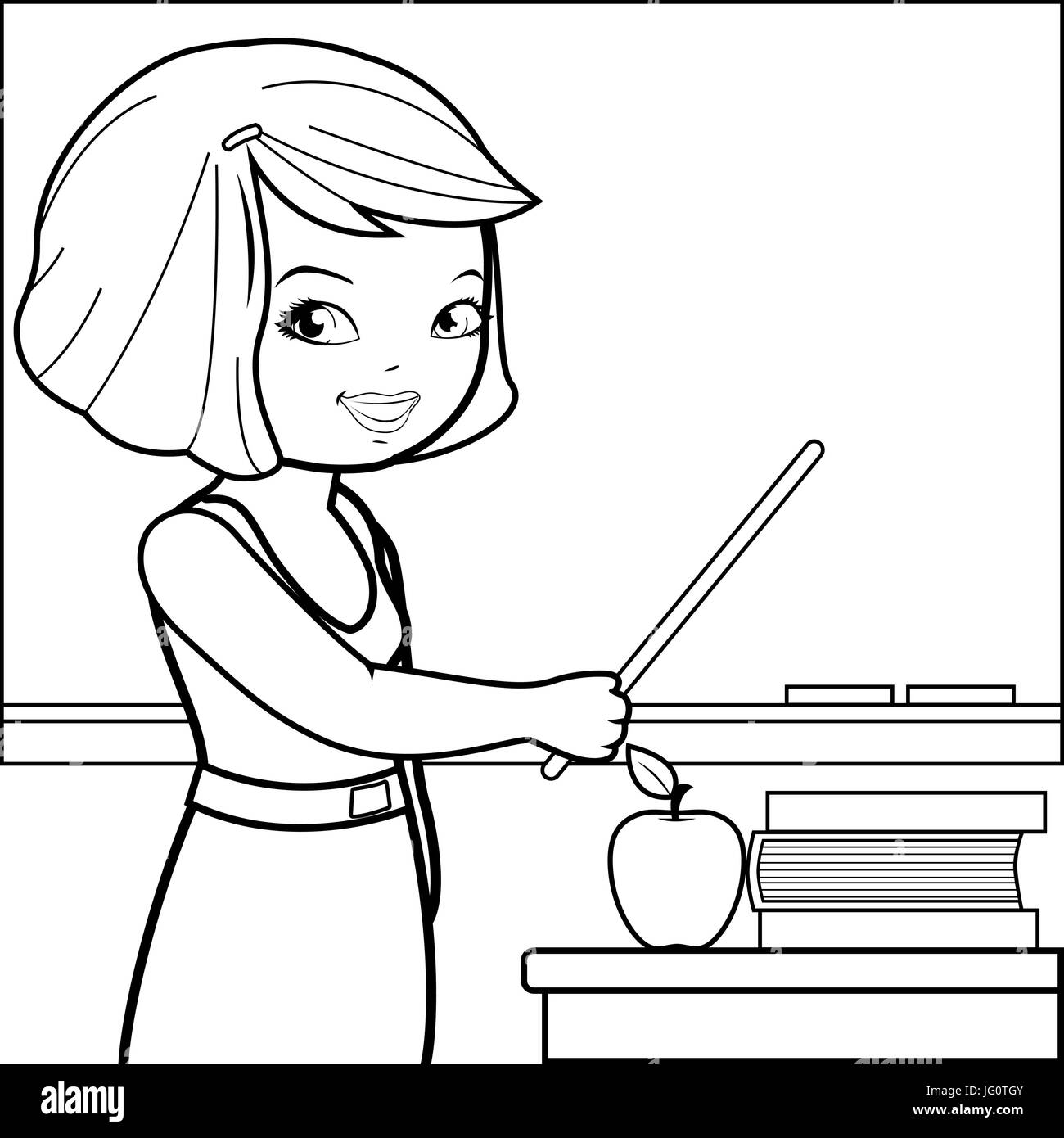 Matro en clase coloring book pãgina imagen vector de stock