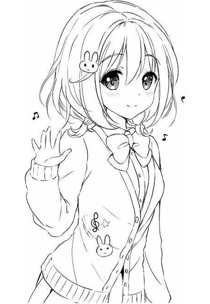 Anime girl coloring pages