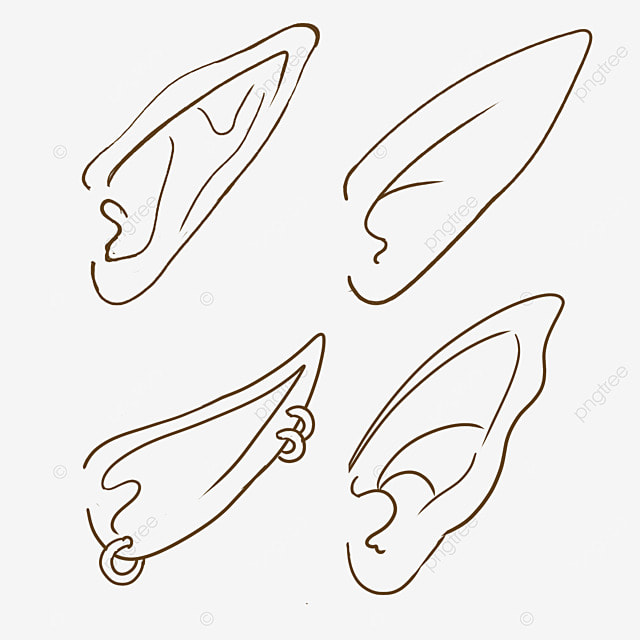 Elf ear png picture ears japanese anime line elf pointed ears ear line character facial features png image for free download