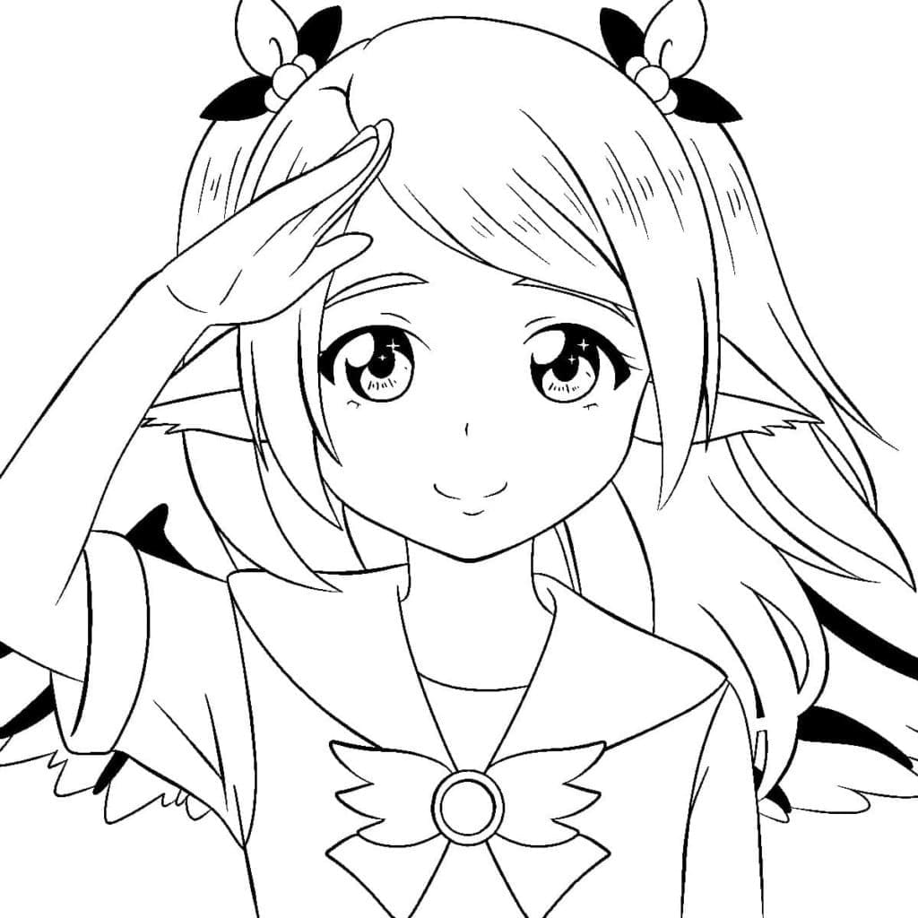 Anime girl coloring pages