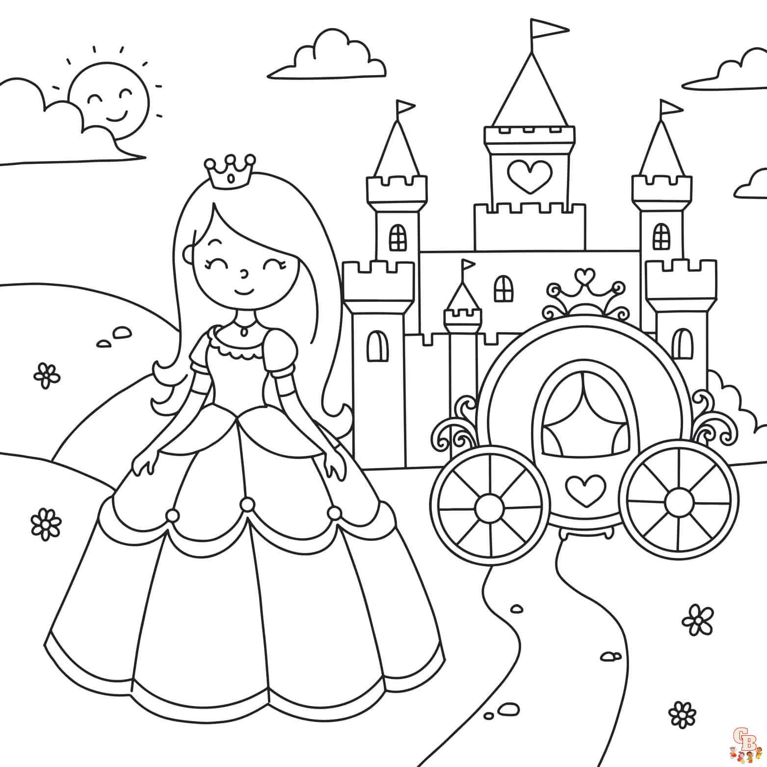 Imprimible gratis princess castle coloring pages para niãos