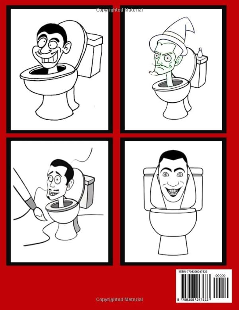 Skibidi toilet coloring book amazing coloring pag for kids adults with high cute skibidi