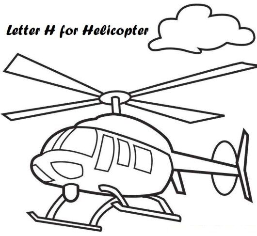 Letter h for helicopter coloring pages boyama kitabä yazdärälabilir renkli sayfalar helikopter