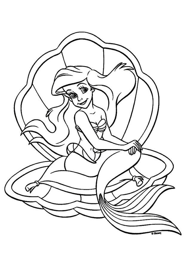 Coloring page the little mermaid