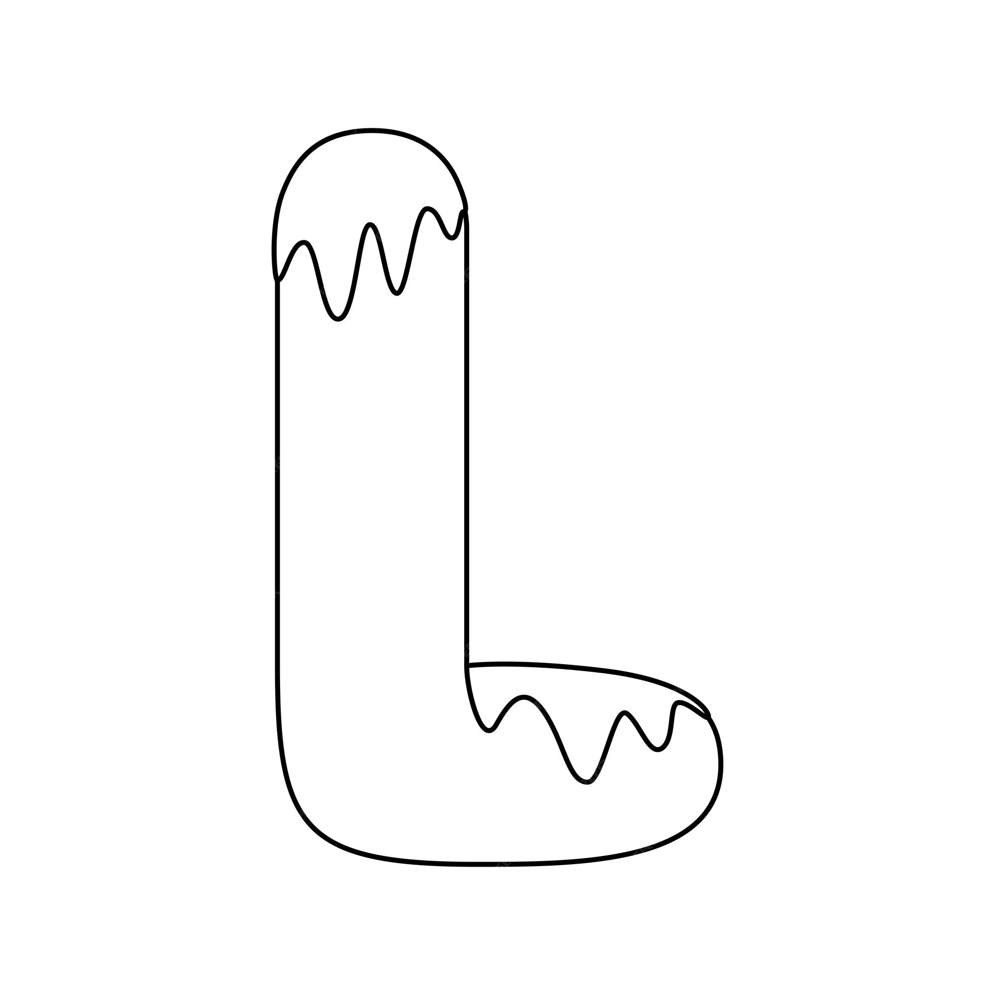 Premium vector coloring page with letter l for kids