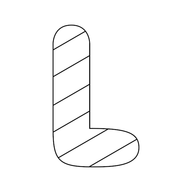 Premium vector coloring page with letter l for kids