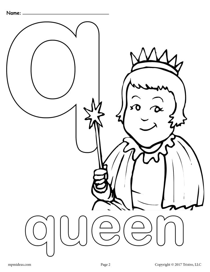 Letter q alphabet coloring pages