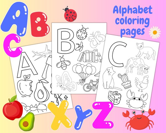 Dibujos para colorear con letras del alfabeto inglãs