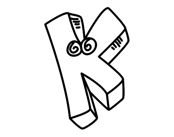 Letter k coloring page