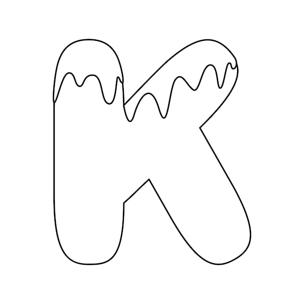 Premium vector coloring page with letter k for kids