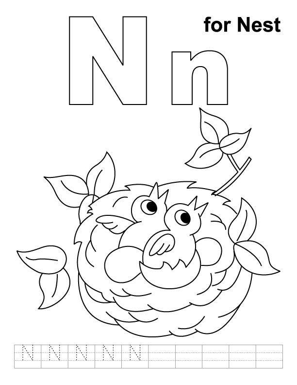 N for nt coloring page with handwriting practice letter n crafts alphabet coloring pag abc coloring pag