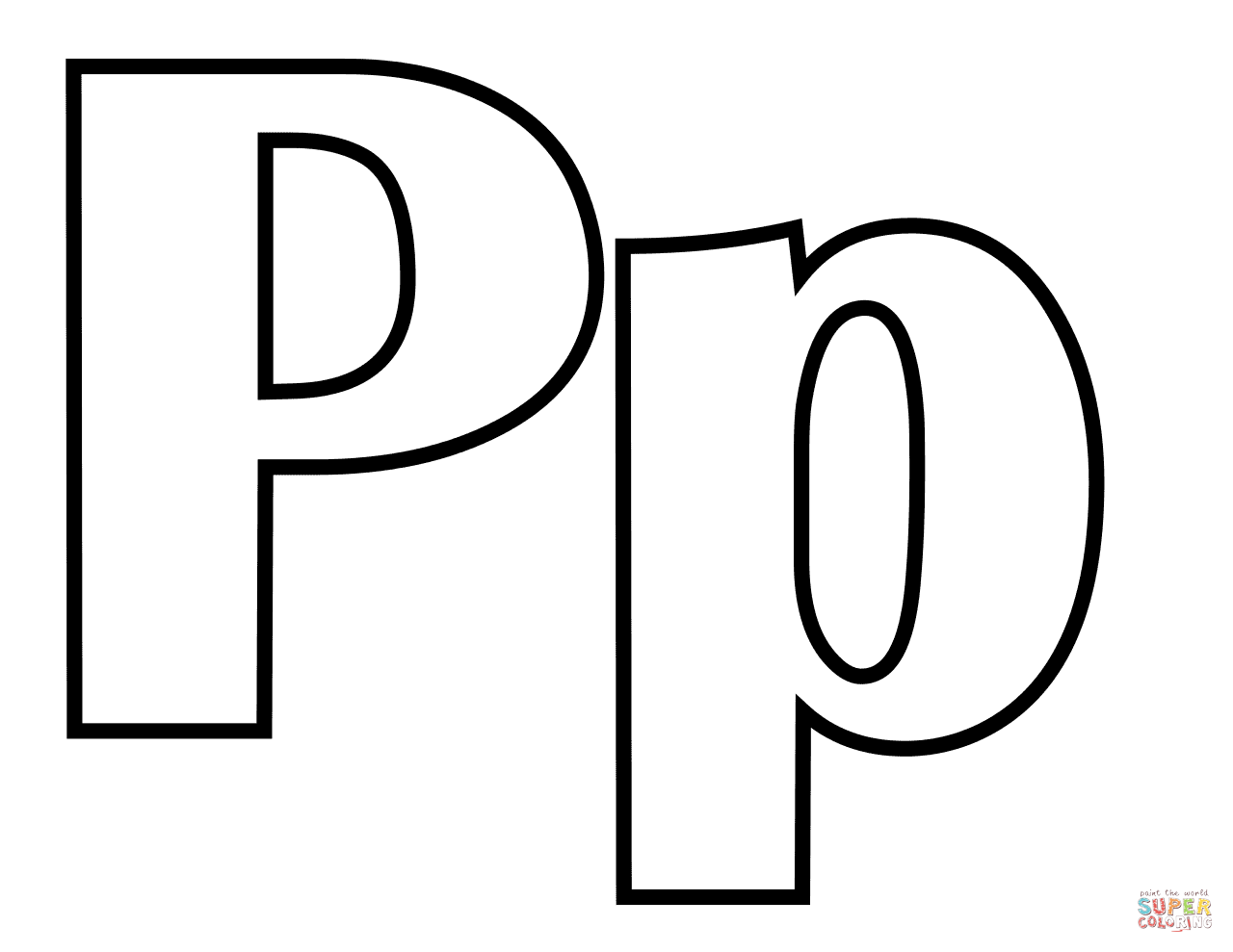 Classic letter p coloring page free printable coloring pages