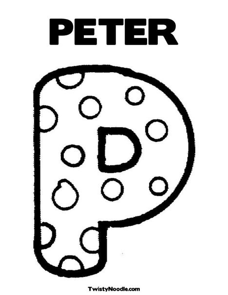 Peter coloring page alphabet coloring pages abc coloring pages letter a coloring pages