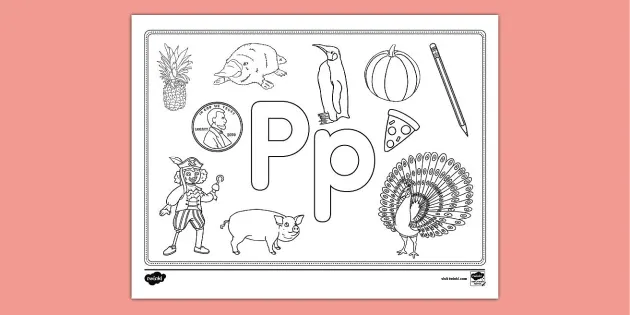 Letter p coloring page hecho por educadores