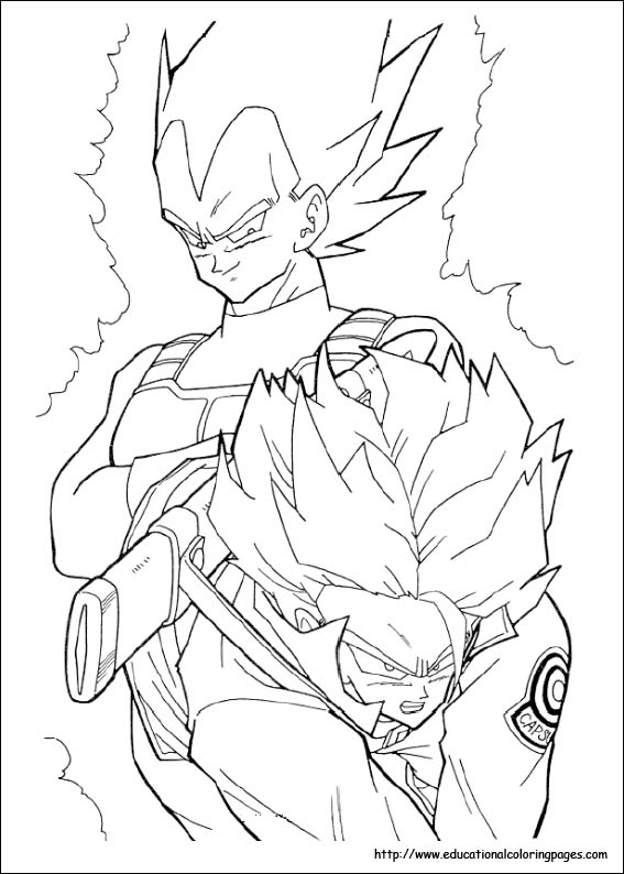 Dragonball z coloring pages free for kids