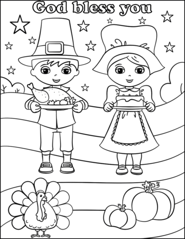 God bless you on thanksgiving day coloring page free printable coloring pages