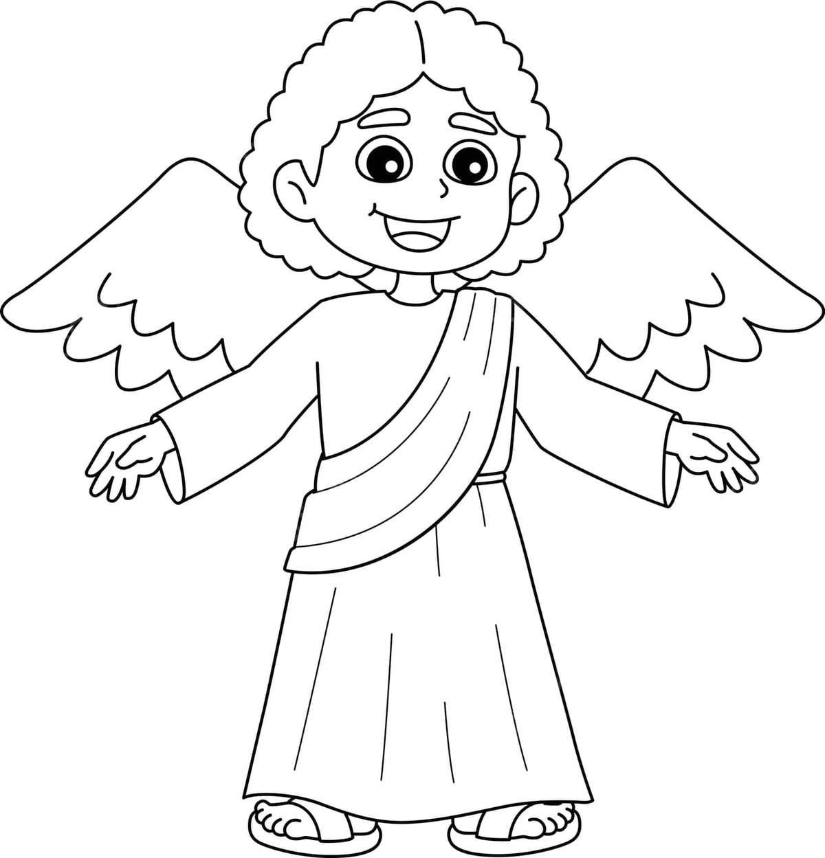 Archangel isolated coloring page for kids background holy coloring page vector background holy coloring page png and vector with transparent background for free download