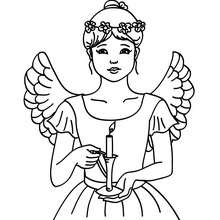 Angel on christmas eve coloring pages