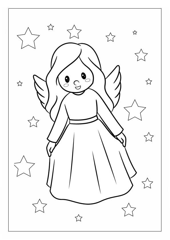 Angel para colorear â dibujos de angel para colorear