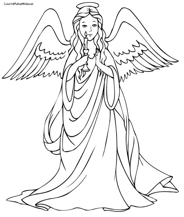 Angel coloring pages for adults