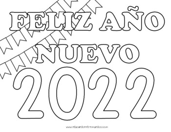 Feliz aão nuevo hojas para colorear happy new year coloring sheets