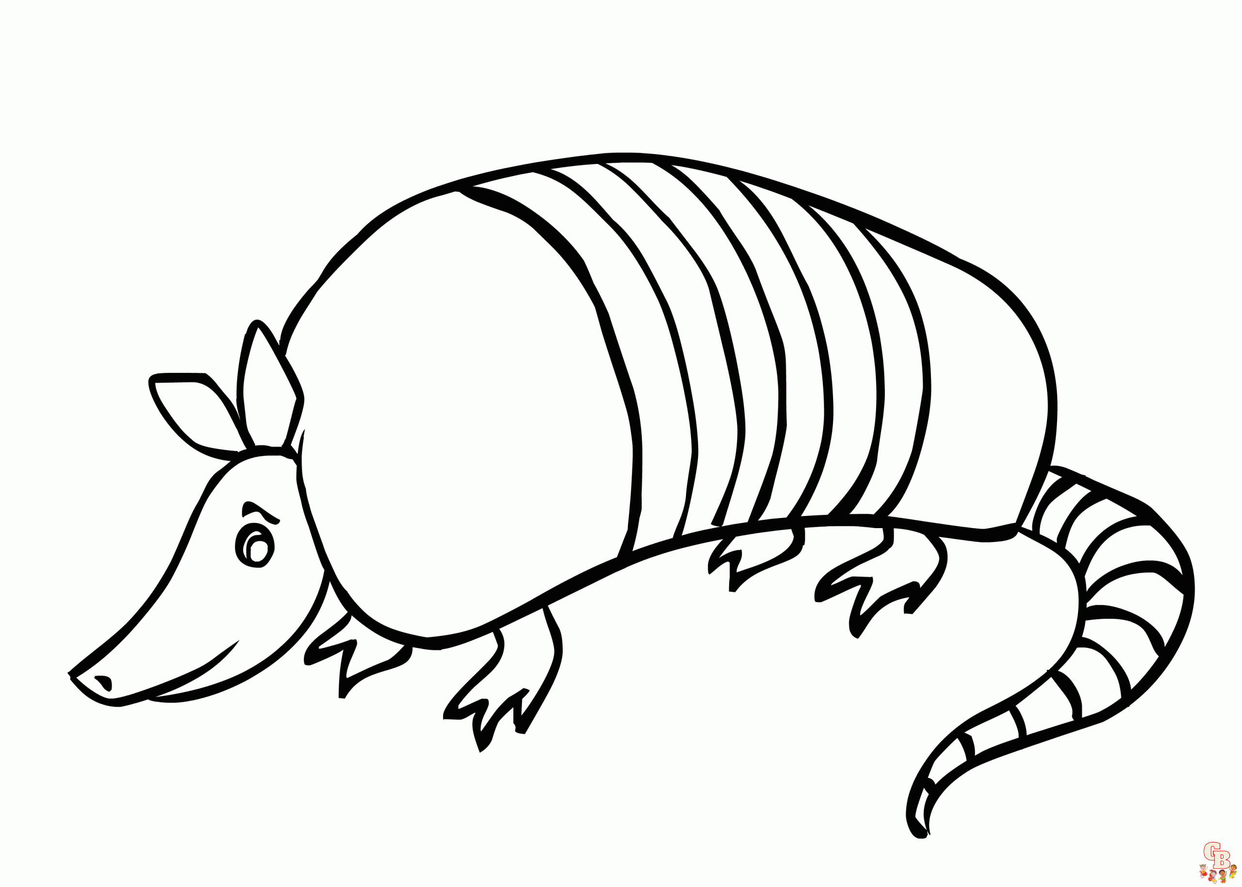 Printable armadillo coloring pages free for kids and adults