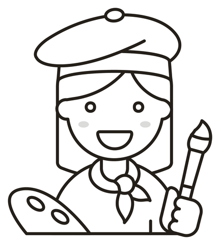 Woman artist coloring page free printable coloring pages